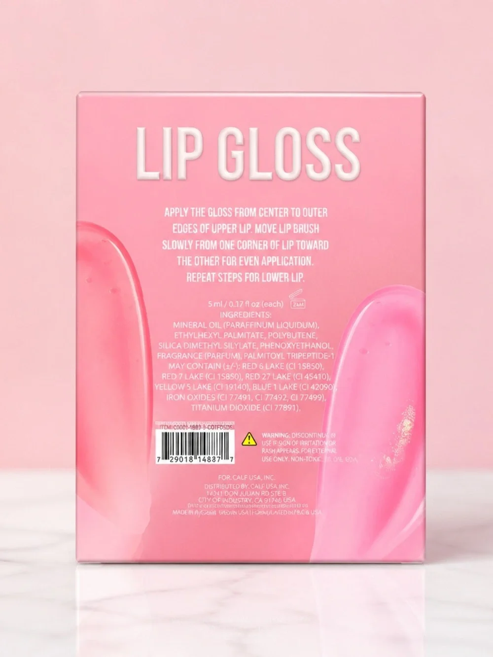 Cherry & Strawberry Lip Gloss Duo Keychain Set Pink Glossy Finish